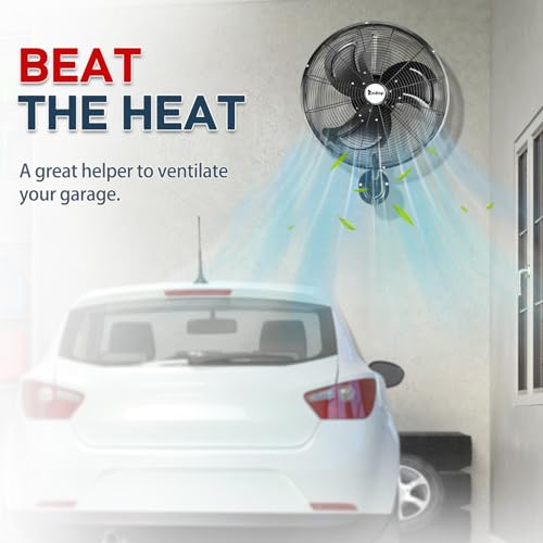 Winado 18 inch Wall Mount Oscillating Fan, High Velocity 3-speed Max 4592 CFM Industrial Wall Fan w/Aluminum Blades for Indoor, Commercial, Residential, Warehouse, Garage