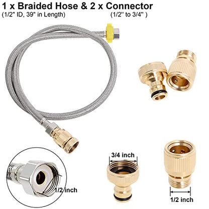 Automatic Water Dispenser for Dogs, Plastic Automatic Dog Waterer Livestock Water Bowl Goat Waterer with 39 inch Water Hose for Horse Water Trough