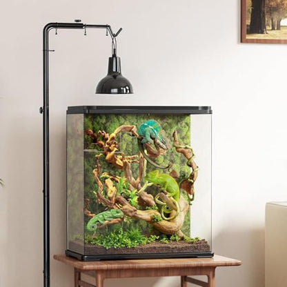 Reptile Heat Lamp Stand Adjustable 21"-62" – Metal Light Holder with Heavy Base for Bearded Dragon, Turtle, Snake, Lizard – Aquarium and Terrarium Heating Lamp Fixture - size: 62" Height