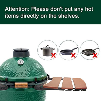 Side Shelves Big Green Egg Accessories, Composite 3 Slat Egg Mates for Large Big Green Egg with Folding Side Shelves Replacement Parts Grill & Smoker Accessories - size: L3 Side Shelves