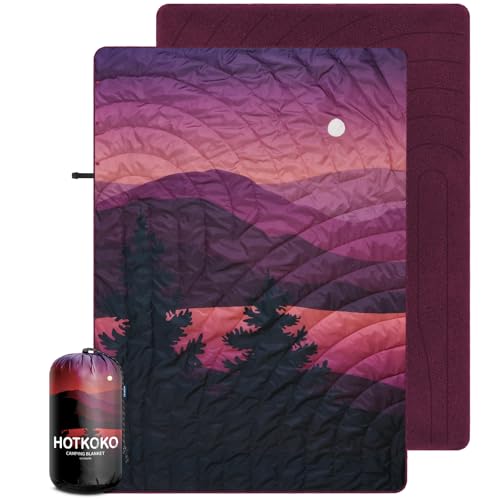 Waterproof Stadium Blanket, Fleece Camping Blanket Soft Warm Wearable Camp Blanket for Outdoor Camping, Picnic, Stadium, Sports, Beach, Car - color: Moon Night