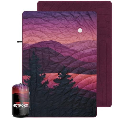 Waterproof Stadium Blanket, Fleece Camping Blanket Soft Warm Wearable Camp Blanket for Outdoor Camping, Picnic, Stadium, Sports, Beach, Car - color: Moon Night