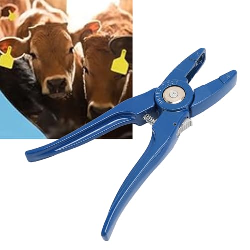 FLEXMAN Livestock Ear Tag Applicator, Aluminum Livestock Ear Tag Pliers, Universal Cattle Ear Tagger Ear Tag Puncher Pliers, Cattle Ear Tagger for Cattle, Pigs, Sheep