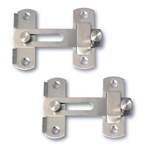 Alise 2 pcs Flip Latch Gate Latches, 4 inch Heavy Duty Stainless Steel Door Latch,Safety Gate Hardware for Barn Wood Fence Sliding French Doors,Brushed Nickel MS9001-2P - color: Brushed Nickel, size: Medium size-2p