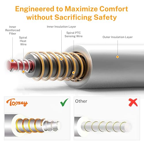Toozey XL Pet Heating Pad, Waterproof & Chew Resistant, 6 Temp Settings with Timer, 47x28 in for Dogs & Cats - color: Grey, size: 47.0"L x 28.0"W x 0.6"Th