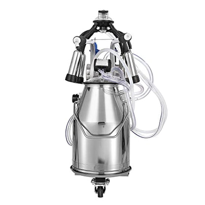 VEVOR Goat Milking Machine, 12 L 304 Stainless Steel Bucket, Electric Automatic Pulsation Vacuum Milker, Portable Milker with Food-Grade Silicone Cups and Tubes, Adjustable Suction for Cows and Sheep | Automatic Pulsation Vacuum, Portable Milker with Food