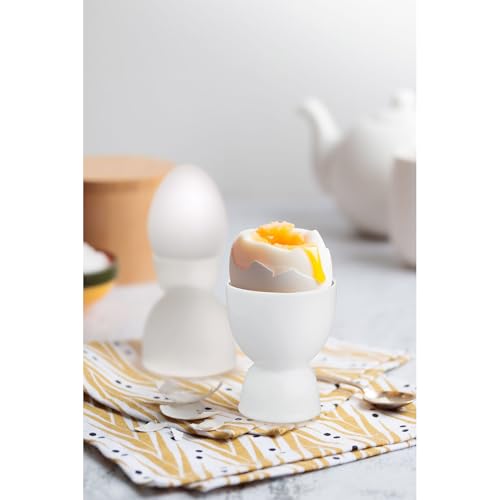 HIC Kitchen Double Egg Cup, Fine White Porcelain, Set of 6 - style: Double Egg Cups, Porcelain, Set/6
