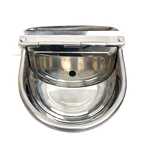 Automatic Animal Waterer Bowl, Upgraded Fully Polished Stainless Steel Farm Livestock Water Dispenser, for Sheep,Horse, Goat, Cattle,Hog and Dogs