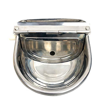 Automatic Water Trough Dog Feeder Bowl with 39" Length Pipe & Float for Cattle Horse Goat Sheep Animals Stainless Pet Livestock Tool