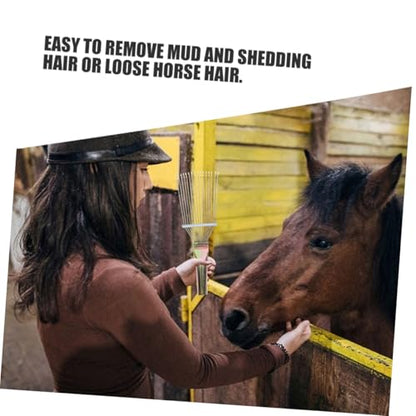 SUPVOX 2Pcs Horse Grooming Brush Durable Horse Shedding Tool for Pet Hair Removal Lightweight and Comfortable Grip for and Livestock Grooming