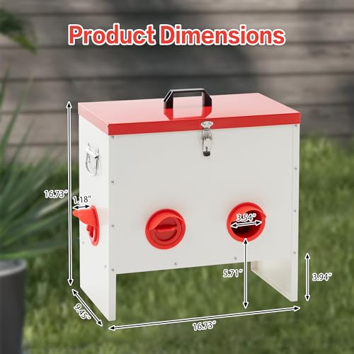Hohuqeri Metal Chicken Feeder Large Capacity Automatic, 6-Ports Weather-Resistant & Animal-Proof Poultry Feeder for Chickens, Geese, Ducks, Turkeys, Quails