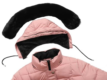 MOERDENG Women's Waterproof Long Winter Coat Thickened Down Alternative Jacket Warm Puffer Jacket Parka - color: Pink, size: Small