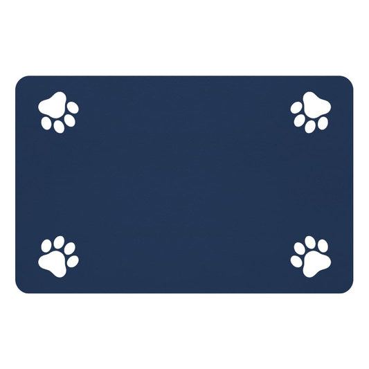 Pet Feeding Mat-Absorbent Pet Placemat for Food and Water Bowl, with Waterproof Rubber Backing, Quick Dry Water Dispenser Mat for Dog and Cat (20"x12", Navy Blue) - color: Navy Blue, size: 20"L x 12"W