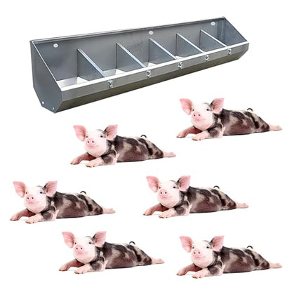 Feeding Troughs for Livestock/Piggery/Sheds Pen/Farms, Long 70 90 120 150 180 CM 2M Pig Food and Hay Feeder, Heavy-Duty Poultry Hog Feed Trough, Easy to Clean(1.8m/5.9ft - 6bit)