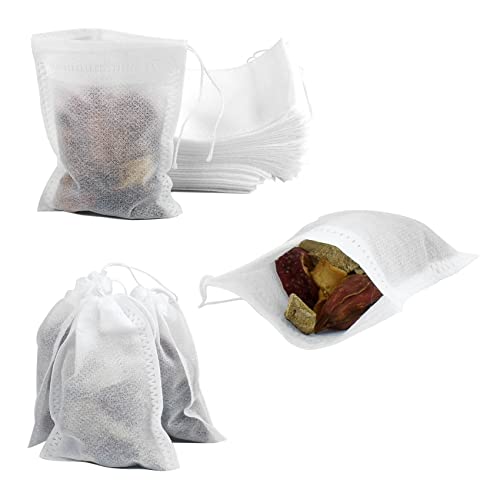 100 Pack Drawstring Bags, Disposable Small Mesh Bags for Cooking, Soaking Medicinal Liquor, Tea Coffee Filter, DIY Craft Spices Storage, Weeding Party Favor (2.4 x 3.1 Inches) - size: 2.4 x 3.1 Inches