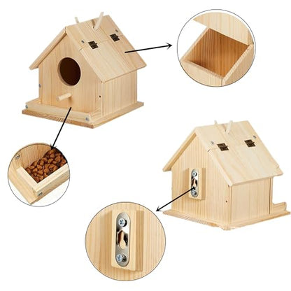 Parakeet Nest Warm Box, Bird Breeding Box, Parrot Wood House Nesting Box, Parrotlets Budgie Mating Box, Aviary Cage Box for Lovebirds, Cockatiel, with Birds Stand Perch (6 Inch) - size: 6 Inch