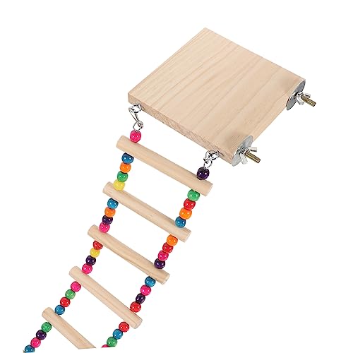 FRCOLOR 2pcs Bird Ladder Toy with Platform for Parrots and Birds Easy to Install Natural Wood and Climbing Activities