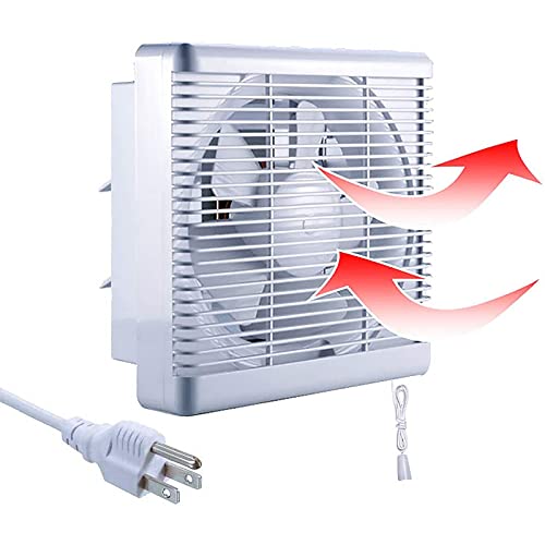 6 Inch Small Window Shutter Exhaust Fan, 7.7 x 7.7 Inch Cutout, 145CFM 25W Wall-Mounted Ventilation Fan Air Extractor for Bathroom Home Bedroom Attic, φ6 Inch Impeller - color: 7.7 Inch Cutout