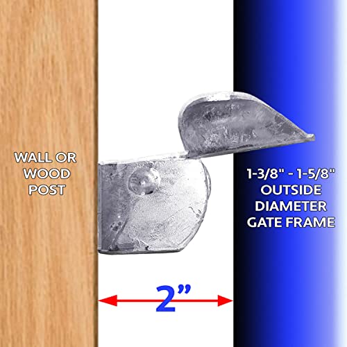 Wall Mount Gate Butterfly Fork Latch - 1-3/8" to 1-5/8" Fork Diameter - Chain Link Fence Gate Latching Hardware - - CASE Qty 25 - size: 1-3/8" Wall Mount - 25 Count