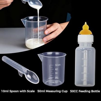Pet Feeding Nipple, Pets Nursing Bottle, Milk Nursing Bottles Kits for Newborn Puppy & Kitten, 1 * Pet Milk Bottle, 4 * Animal Feeding Nipple, Fit for Cats, Dogs, Kittens, Puppies, Rabbits, Squirrel