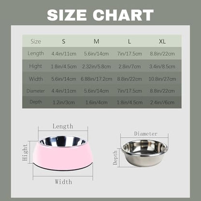 Personalized Stainless Steel Dog & Cat Food/Water Bowls – Custom Pet Name, Non-Slip, Easy Clean Feeding Dishes with Separate Plates(Pink) - color: Pink