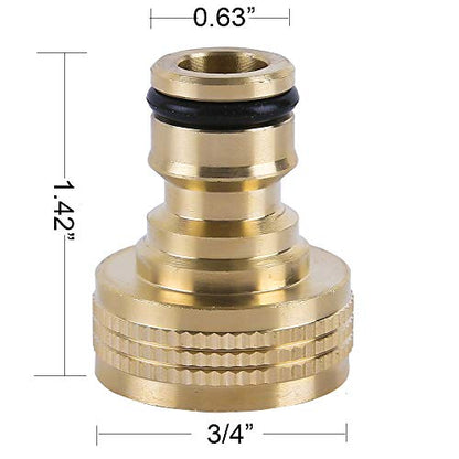 Garden Hose Quick Connector Water Hose Qucik Connect Garden Hose Connectors Brass Hose connectors Water Quick Connect Fittings 3/4" Inch GHT Solid Brass 6 Sets(6pcs Male Coupling 6pcs Female Nipple) - size: 6 Sets