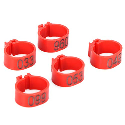 Tiiyee Pigeons Leg Ring, 100Pcs Plastic Bird Identify Clip Ring Poultry Markers Foot Ankle Training Identification Bands for Ducks Chicks Chicken Guinea Pigeons Goose Bantam Finch Lovebird Quail(12mm) - size: 12mm