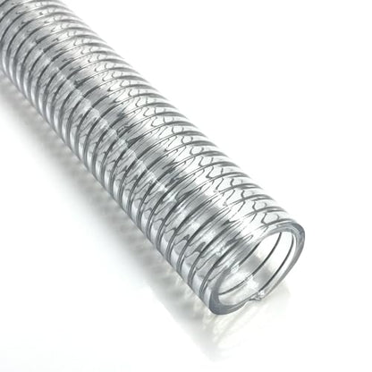 Flexible Hose 1 1/4" id - 5ft Reinforced Tubing Heavy Duty PVC Steel Wire Vacuum Hose for Boat Marine Pump, Drain Water Fuel Gas - size: 1 1/4" ID, style: 5 ft