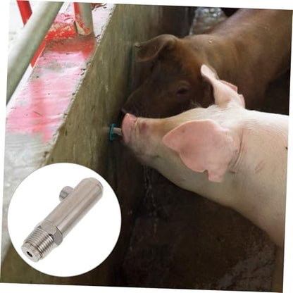 BESPORTBLE Anti-Splash Stainless Steel Pig Waterer Nozzle Durable Automatic Drinking Dispenser for Livestock for Farm Use Easy to Install and Portable Nipple Waterer for Pigs
