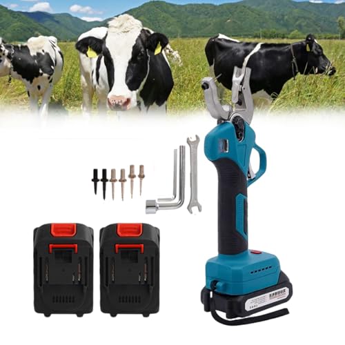 Electric Ear Tag Applicator, Cordless Animal Tagger for Rapid Marking of Pigs, Cattle and Sheep,D - size: D