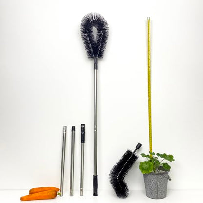 1 pcs 160 cm Huge Tank Brush (Blue, with Extra Black Head), Big Brush Head Size (32 cm), Long Handle, with Extendable Stainless Steel Pole, PP Stiff-Bristled, for Large Water Bucket - color: 1 Pcs 160 Cm (Blue)+extra Black Head
