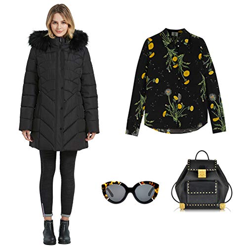BINACL Women's Winter Warm Thicken Long Outwear Pockets Coat Parka Jacket XS-3XL - color: Black, size: 3X-Large