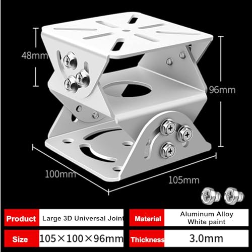 Heavy Duty CCTV Security Camera 3D Joint Mount, Universal Joint Bracket Surveillance Security Camera Base Bracket for PTZ Dome Surveillance Camera (3-axis Joint Mount) - size: 3-axis Iron Steel Joint Mount