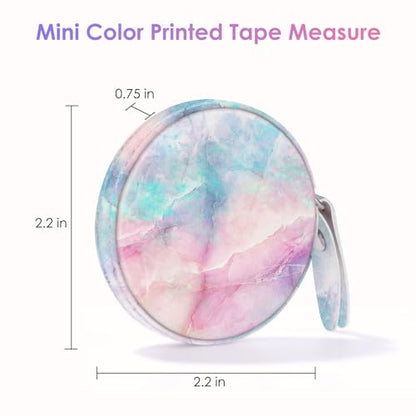 Sewing Tape Measure，Colour Printed Small Retractable Soft Measuring Tape for Tailor Cloth Fabric Body Measurements. - color: Coloured Marble