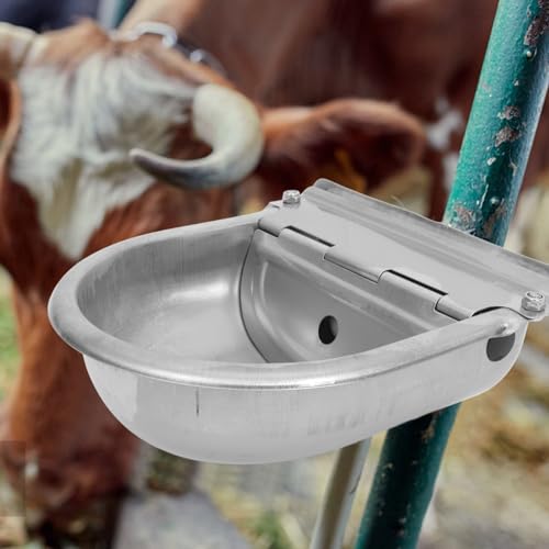 GALPADA Heavy-Duty Automatic Waterer for Cattle Stainless Steel Drinking Bowl with Float Valve Convenient Livestock Water Feeder for Cows Horses Sheep and Goats