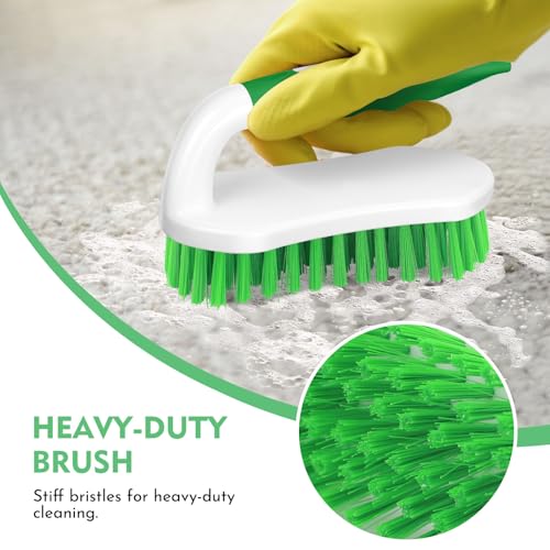 SetSail Scrub Brush, Heavy-Duty Scrub Brushes for Cleaning with Stiff Bristles Cleaning Brush for Shower, Bathroom, Carpet, Kitchen and Bathtub Scrubber - 2 Pack Green - color: Green