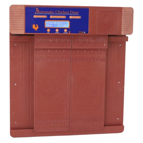 Automatic Chicken Coop Door Opener with Timer and Solar Battery Power, Double Electric Chicken Door with LED Display, for Chickens Ducks Geese, IP45, Anti - (Bronze) - color: Bronze