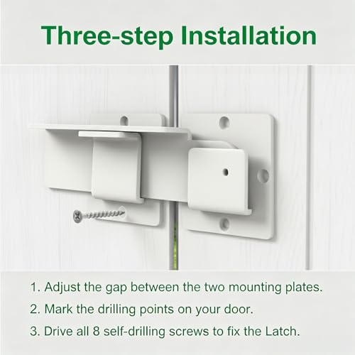 7.5" Flip Gate Latch Lock with Padlock Hole,Matte White 4 mm Aluminum Anti-Rust Alloy Door Latch for Outdoor Wooden Fence, Sliding Open Door,Wooden Fence, Barn Door with Screws (White, 7.5“)
