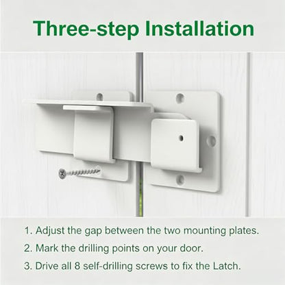 7.5" Flip Gate Latch Lock with Padlock Hole,Matte White 4 mm Aluminum Anti-Rust Alloy Door Latch for Outdoor Wooden Fence, Sliding Open Door,Wooden Fence, Barn Door with Screws (White, 7.5“)