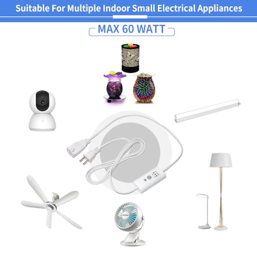 HNB Auto Off Timer for Oil Wax Warmer Burner Indoor Small Appliances Timer Plug for Electrical Outlet 5 Timing Setting 12 Hours Timed Power Switch (timer5D2.5m1pc) - color: white A