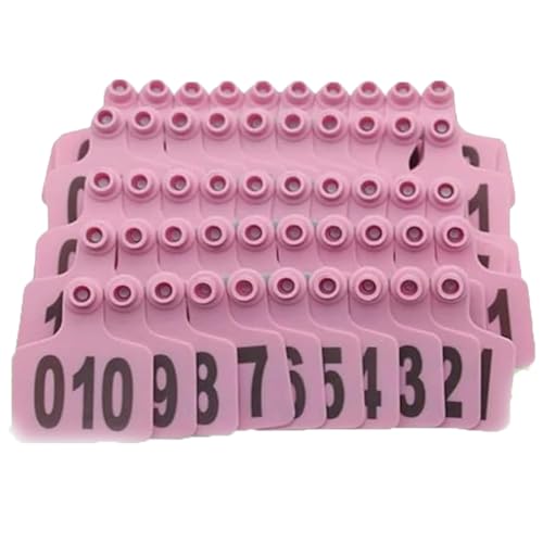 Cattle Ear Tags 001-100/-/901-1000 Numbered Ear Tag for Pig Ear Tags for Cattle Cattle Ear Tags Ear Tags for Goats Sheep Pink 901-1000 - color: Pink, size: 901-1000