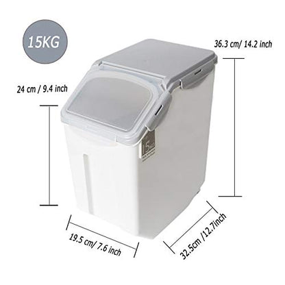 2-Pack 15L/4 Gallon Airtight Food Storage Containers with Locking Lids – Leakproof Dry Dog Food Rice Grain Bin for Kitchen Pantry Organization (507oz)