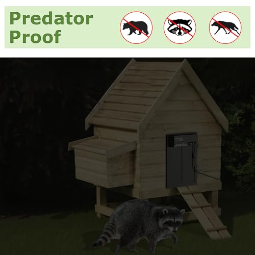 Smart Chicken Coop Door with Programmable App Timer, Solar Powered/Battery Backup, Motion-Activated Anti-Pinch System, Heavy-Duty Waterproof Aluminum Door for Hens & Ducks - MATELOONG
