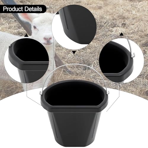 Horse Feeder Utility Feed Bucket Livestock Water Bowl Rubber Feeding Pail with Handle Multi Purpose Storage Bin Suitable for Animal Feeding Stable Use