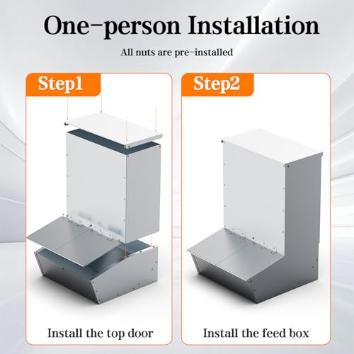 2 Door Hog Feeder, Heavy Duty Steel Piglets Feeder, 3.7 Bushels Pig Feeder, Livestock Feeder for Feeding up to 8 Pigs