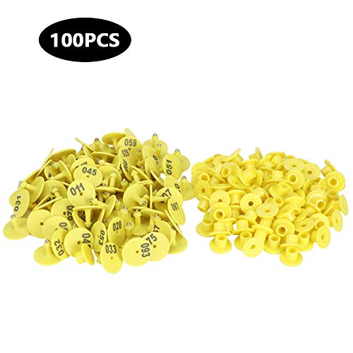 Livestock Round Number Ear Tag Label Marker for Animal Identification Breeding Vaccination Farm
