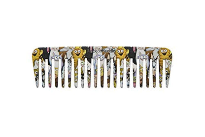 Rock & Ruddle Wide Tooth Comb. Perfect for Detangling Wet Hair and Applying Hair Color. Cats & Dogs Design - color: Cats & Dogs