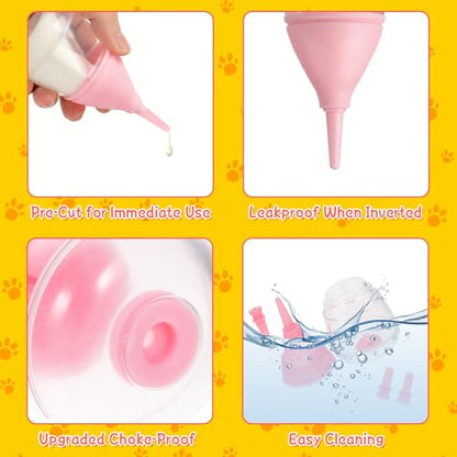 Newborn Puppy Feeding Bottle, 40ml Anti Choking Kitten Baby Bottle for Nursing with 3 Soft Silicone Nipples Reusable Measurement Markings Feeding Kit for Rabbits Guinea Pigs Small Animals