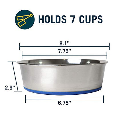 OurPet's DuraPet Premium Dishwasher Safe Stainless Steel Dog Bowl for Food or Water [Multiple Sizes for Small to Large Dogs] in Traditional or Wide Base Design - 8 CUP | camping-kitchen-equipment - size: 8 Cups