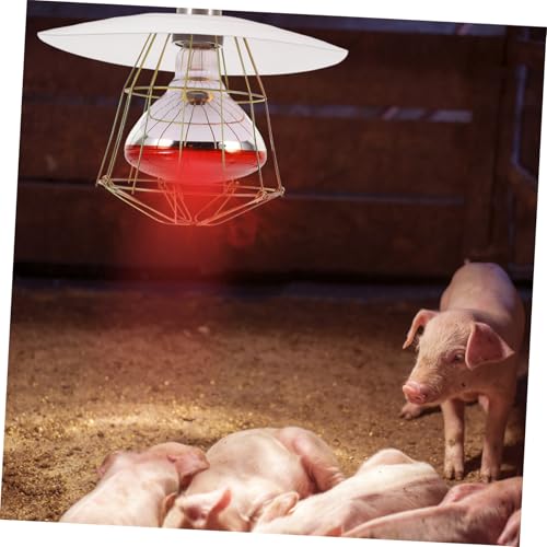 Happyyami Heat Lamp Bulb Guard Metal Lampshade for Chickens Livestock Heat Efficiency Quick Installation for Chicken Use